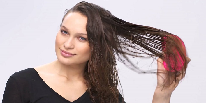 Detangle your hair from downwards moving up