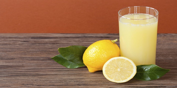 Drinking lemon juice